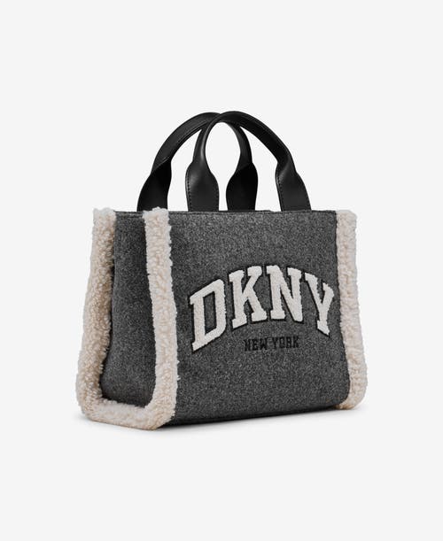 Shop Dkny Hadlee Small Tote In Dark Grey Combo