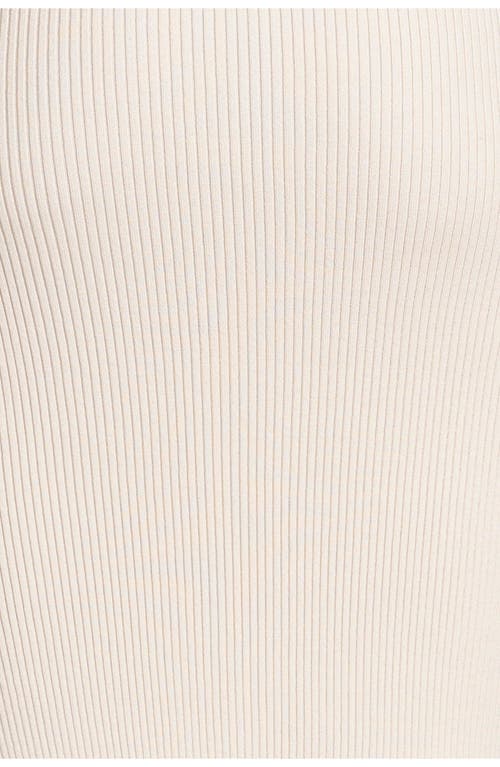 Seraphine Rib Knot Detail Off The Shoulder Midi Maternity Dress In Ecru
