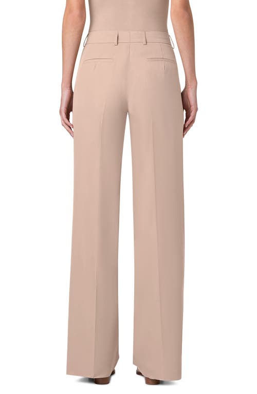 Shop Akris Melin Wide Leg Cotton Poplin Pants In Chai