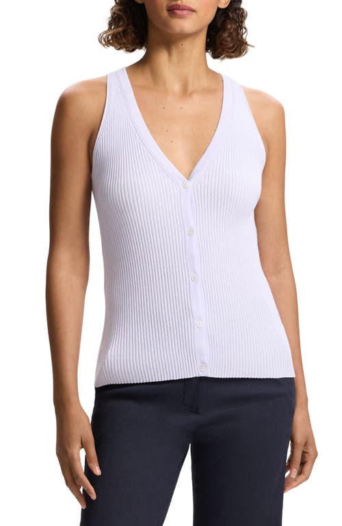 Shop Theory Bleeck Pima Cotton Blend Rib Sweater Vest In Soft Iris/white