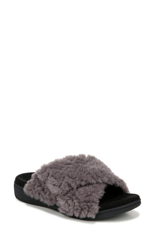 Shop Vionic Relax Ii Plush Slide Sandal In Charcoal