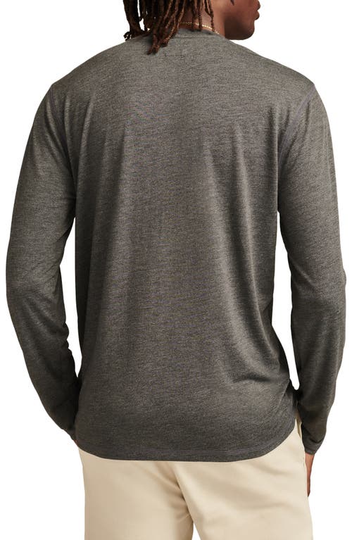 Shop Lucky Brand Long Sleeve Slub Jersey Henley In Charcoal Heather