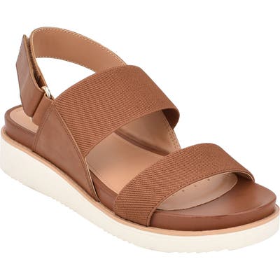Evolve Wren Quarter Strap Wedge Sandal- Brown