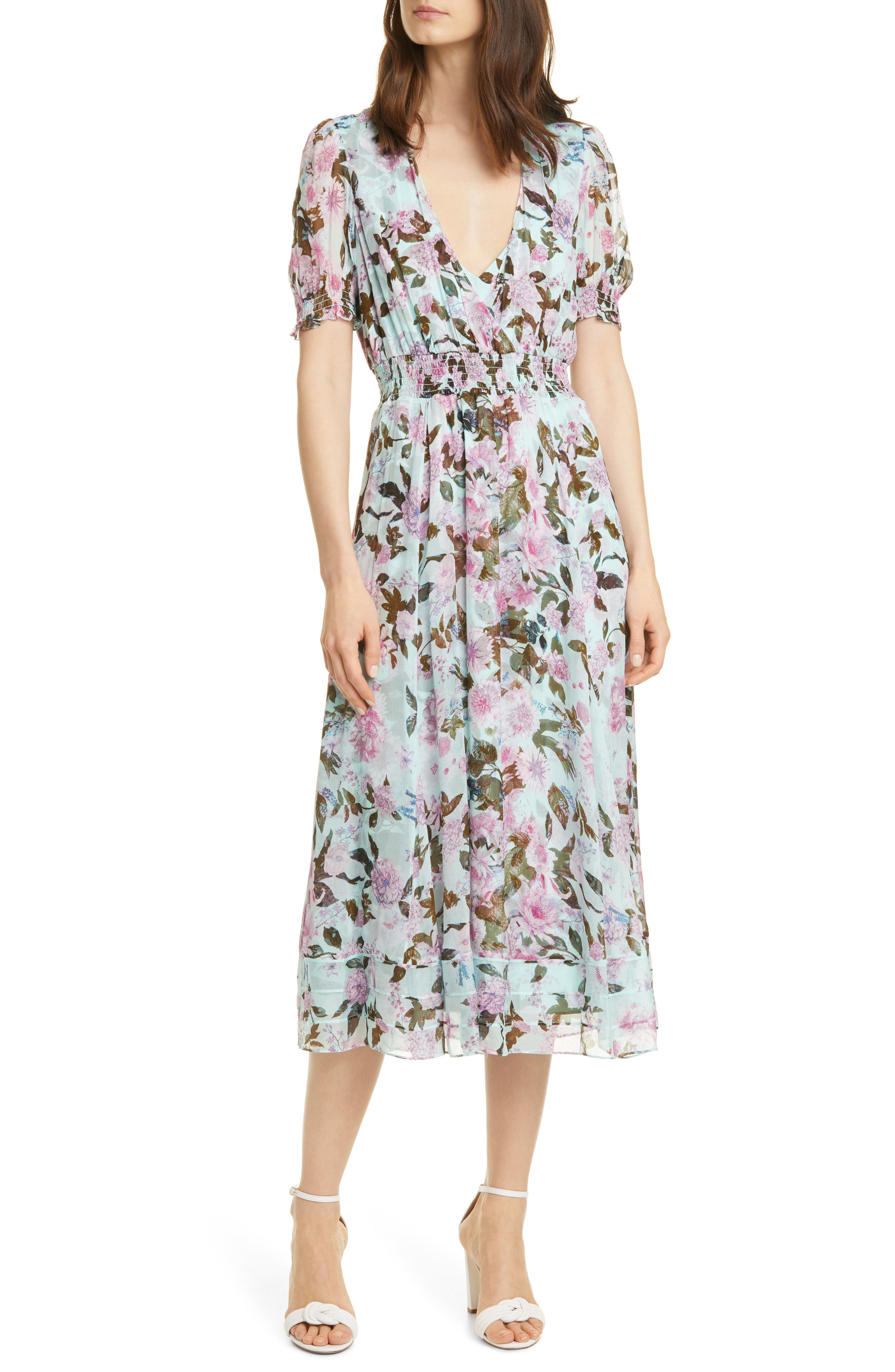 Diane von Furstenberg | Palmer Floral Print Silk Midi Dress | HauteLook