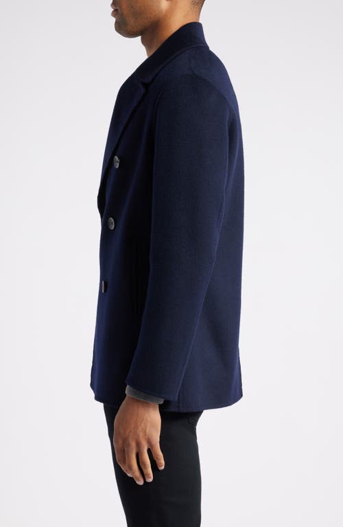 NORDSTROM NORDSTROM DOUBLE BREASTED WOOL BLEND PEACOAT
