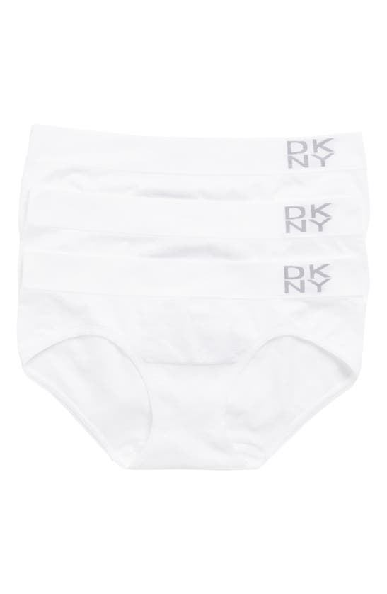 Dkny Energy 3-pack Seamless Bikini Panties In White
