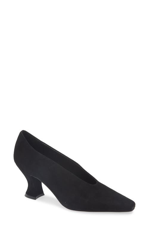 Shop Jeffrey Campbell Hints-2 Suede Square Toe Pump In Black Suede