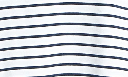 English Factory Stripe Cotton Jersey Shift Dress In White/navy