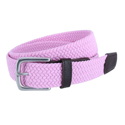 Shop Trafalgar Riverside Big And Tall Solid Stretch Weave Belt In Pink