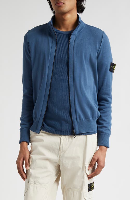 Stone Island Cotton Zip Cardigan Dark Blue at Nordstrom,