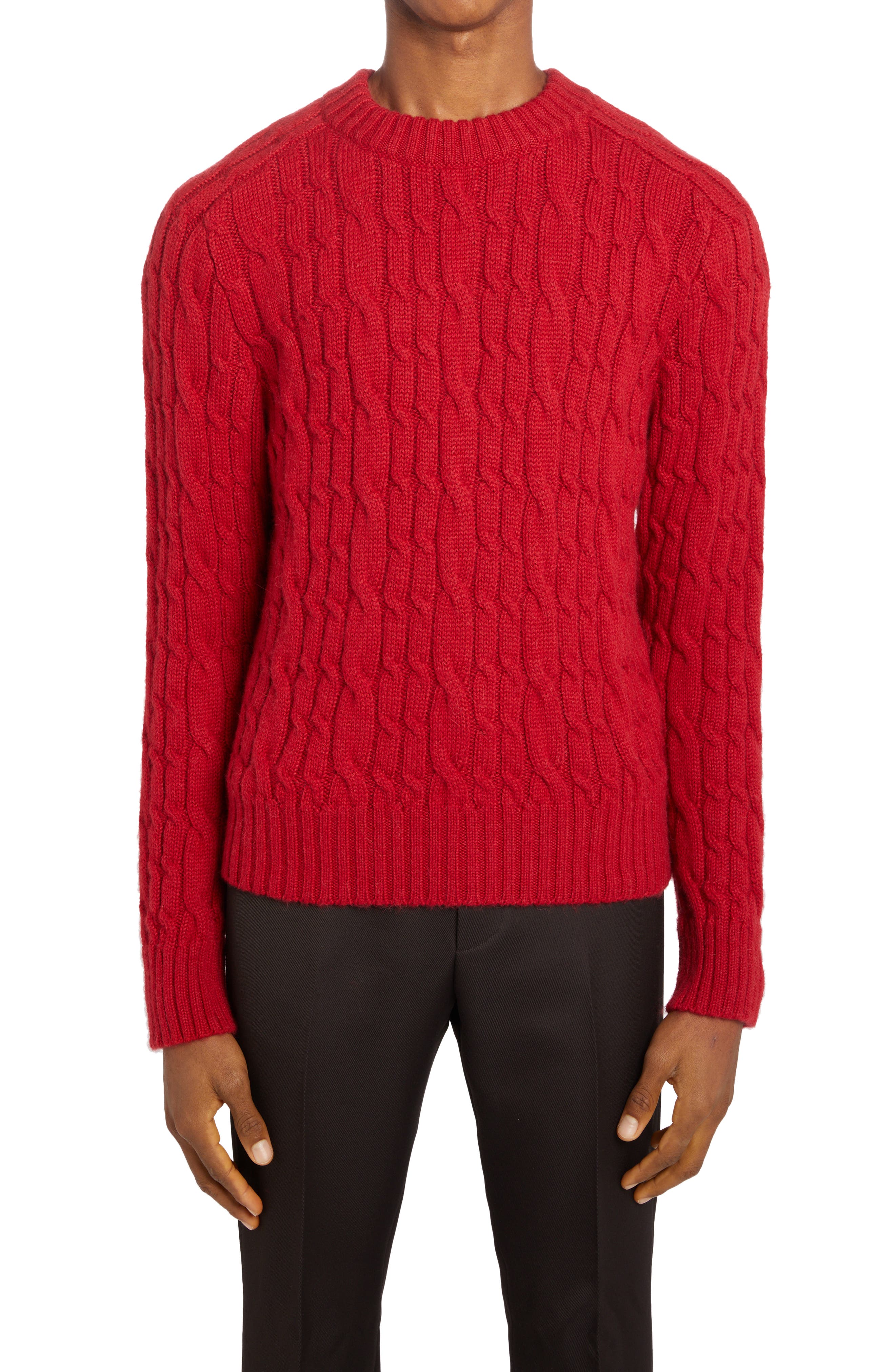 red knit sweater mens