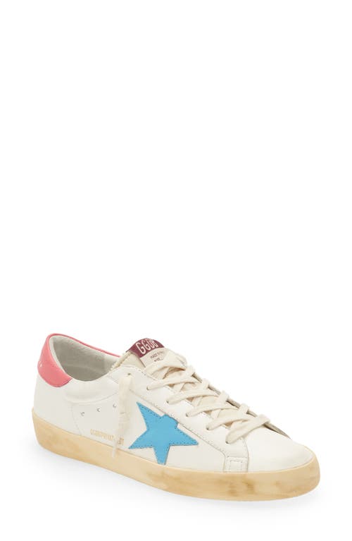 Golden Goose Super-star Low Top Sneaker In White/blue/pink
