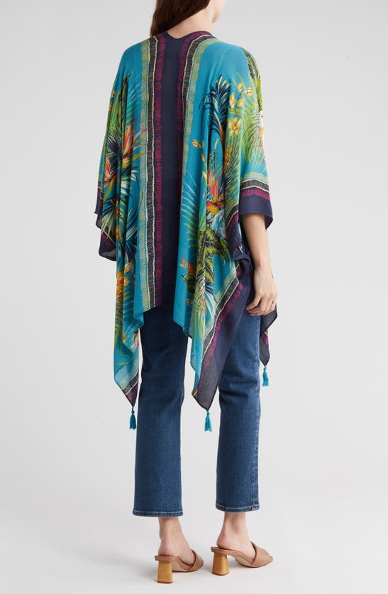 Shop Vince Camuto Parrot Wrap Scarf In Turquoise Multi