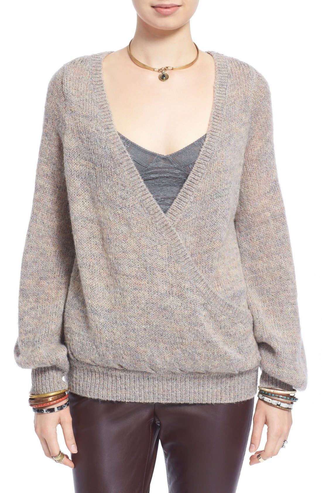 free people faux wrap sweater