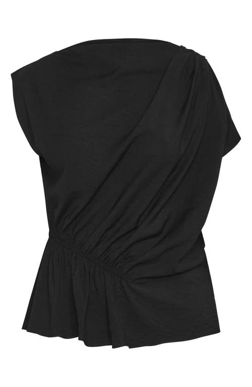 Shop City Chic Ariel Asymmetric Woven Shirt In Black