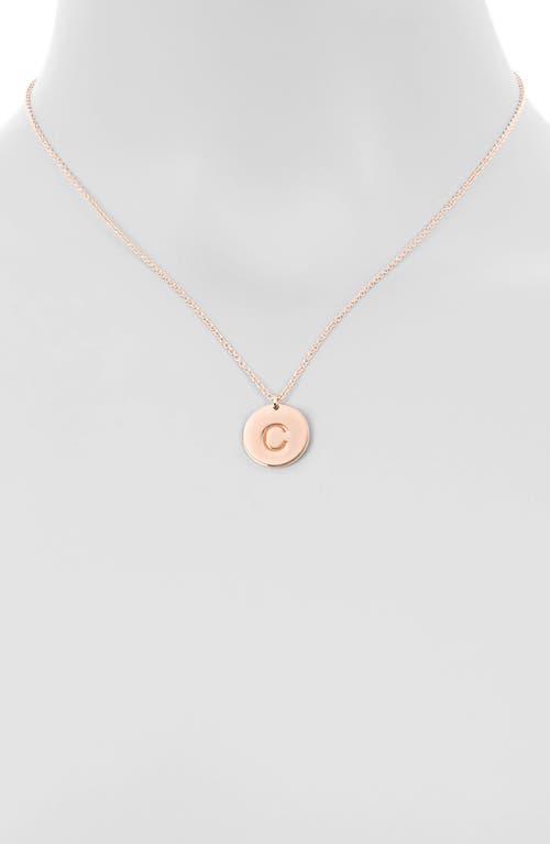 Meshmerise Initial Disc Pendant Necklace In Rose-c