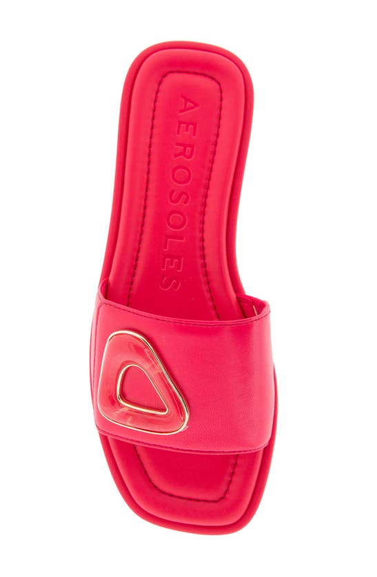 Shop Aerosoles Blaire Buckle Slide Sandal In Virtual Pink Leather