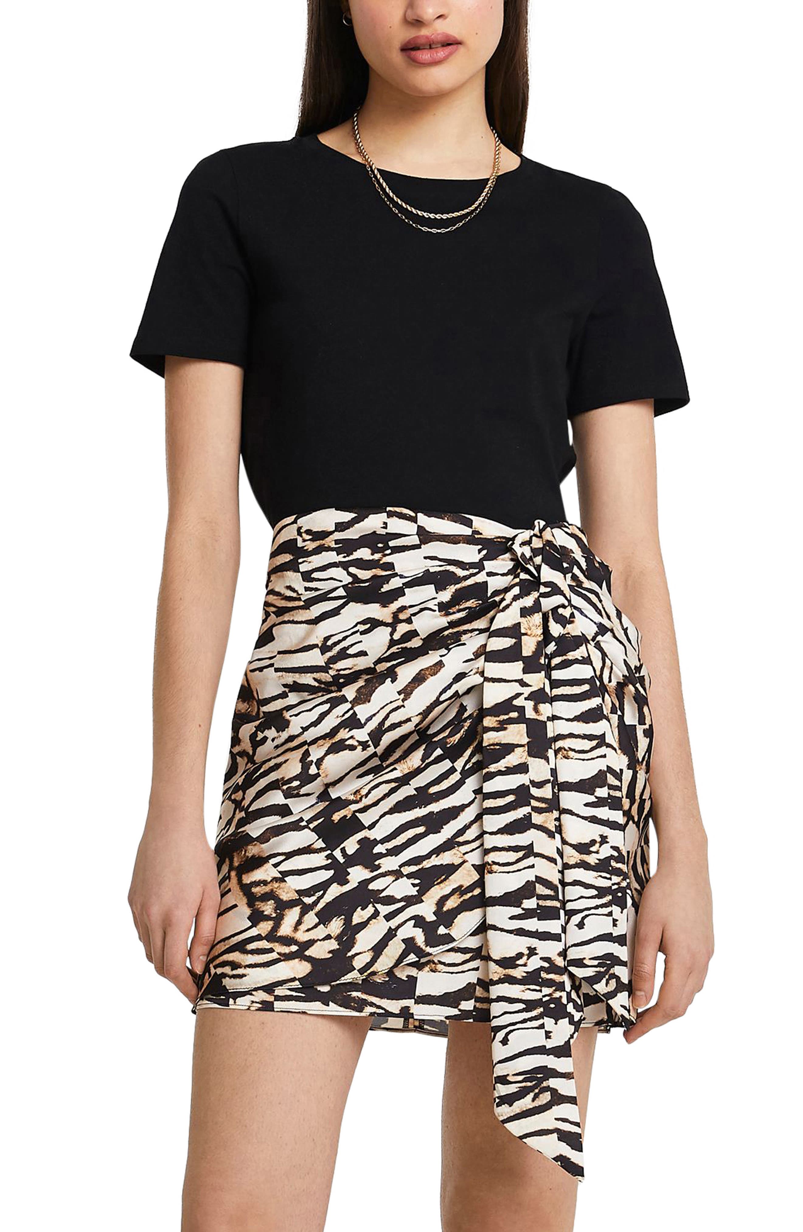UPC 078275000070 product image for River Island Knotted Wrap Skirt in Brown at Nordstrom, Size 6 Us | upcitemdb.com