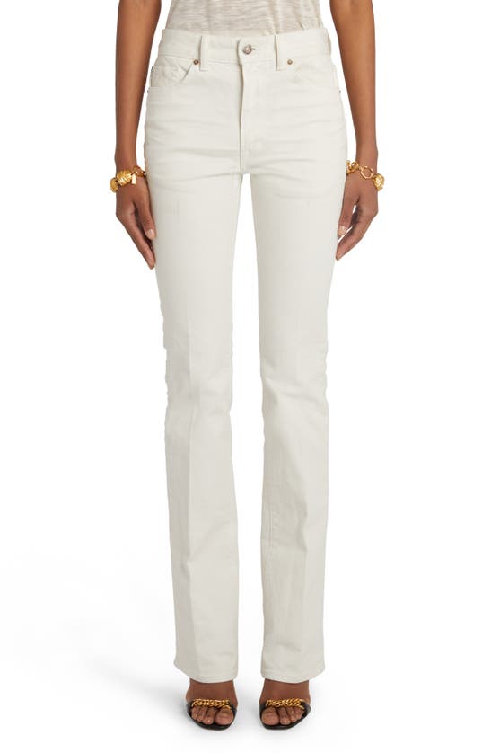 Shop Tom Ford Stretch Denim Flare Leg Jeans In Soft White