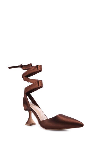 London Rag Fonda Lace-up Pump In Mocca