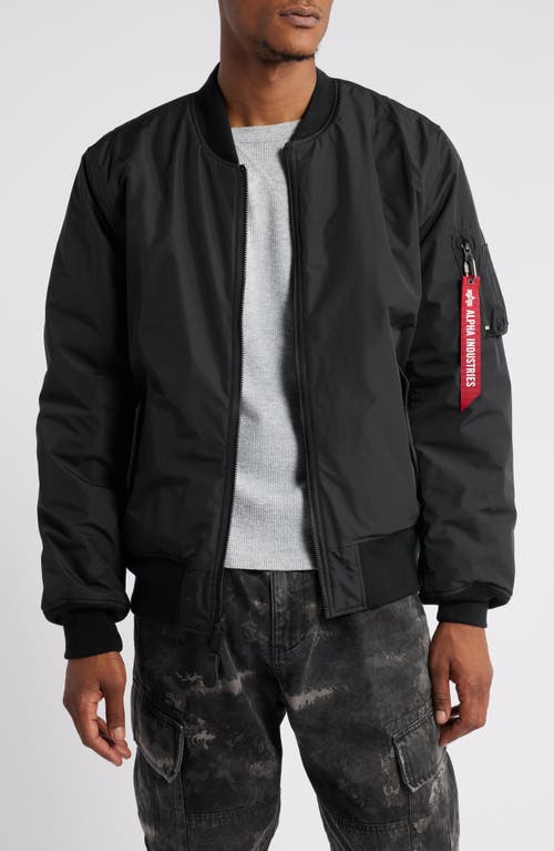 Alpha Industries Reversible Onion Quilted Bomber Jacket in Black 