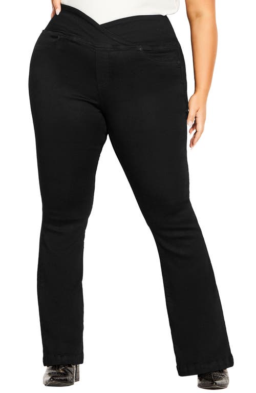 City Chic Violet High Waist Flare Jeggings in Black