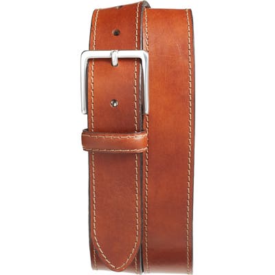 Bosca The Franco Leather Belt, Amber
