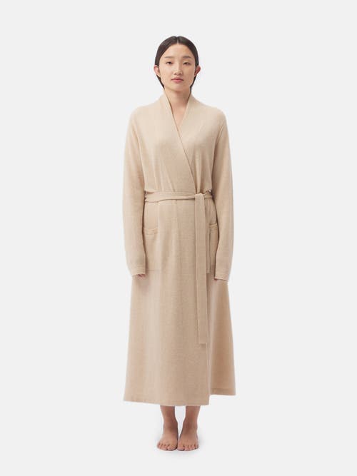 Shop Gobi Cashmere Long Cashmere Robe In Beige