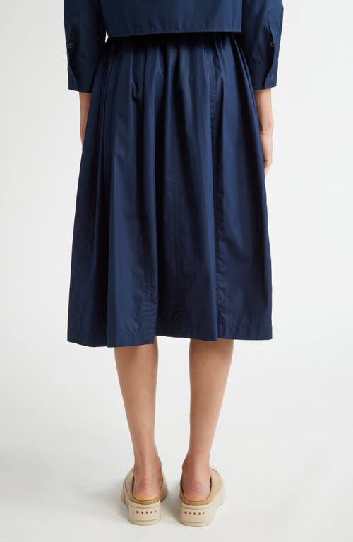 Shop Marni Organic Cotton Poplin Midi Skirt In Light Navy