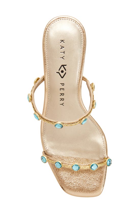 Shop Katy Perry The Ladie Embellished Kitten Heel Slide Sandal In Gold