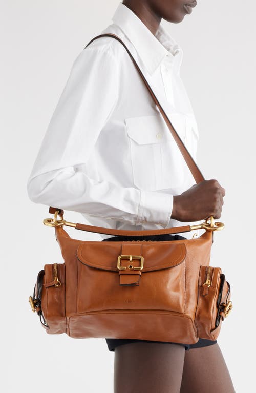 Shop Chloé Camera Leather Top Handle Bag In Clay Brown