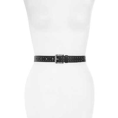 Frye Studded Leather Belt, Black/ Antique Nickel