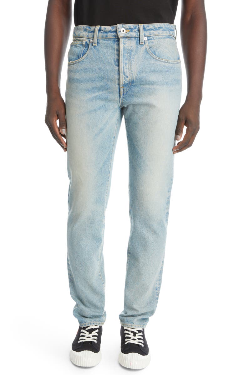 KENZO Stone Bleach Slim Fit Cotton Denim Jeans | Nordstrom
