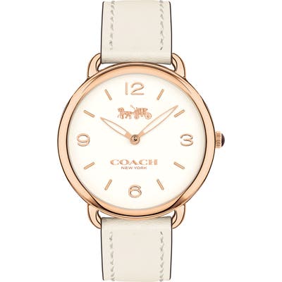 Coach Delancey Slim Leather Strap Watch,