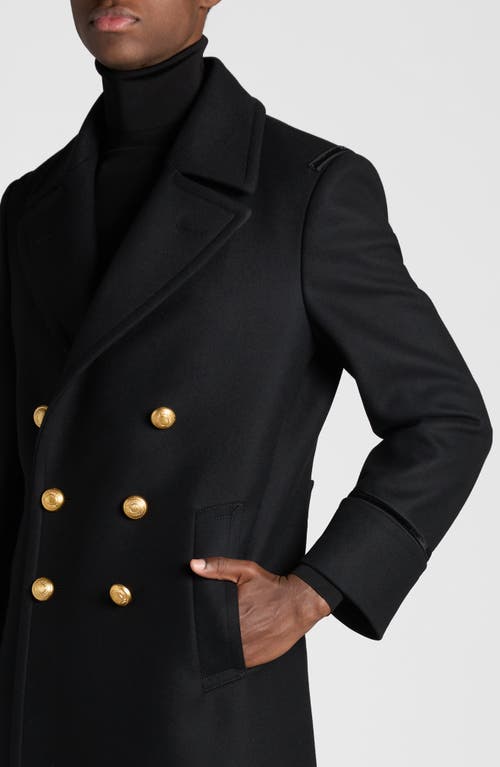 Tom Ford Double Breasted Wool Felt Martingale Coat In Black