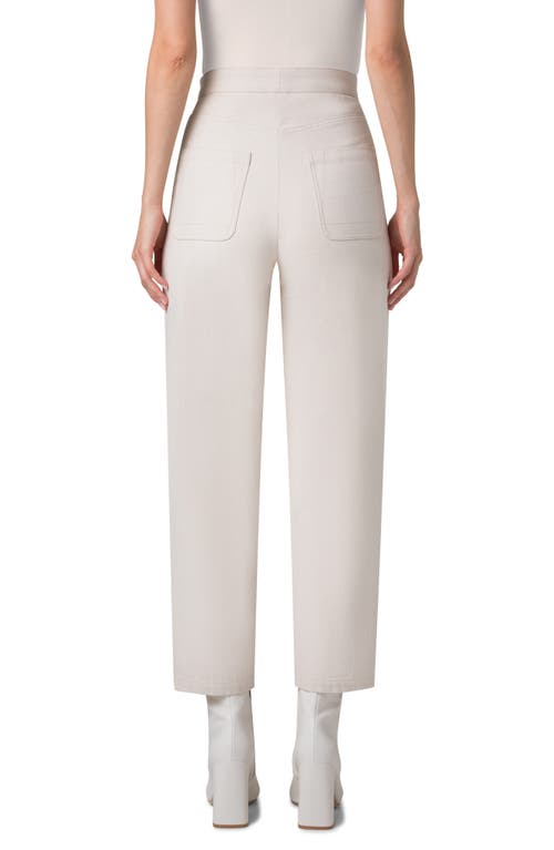 Akris Flynn High Waist Stretch Cotton Twill Ankle Pants In Greige
