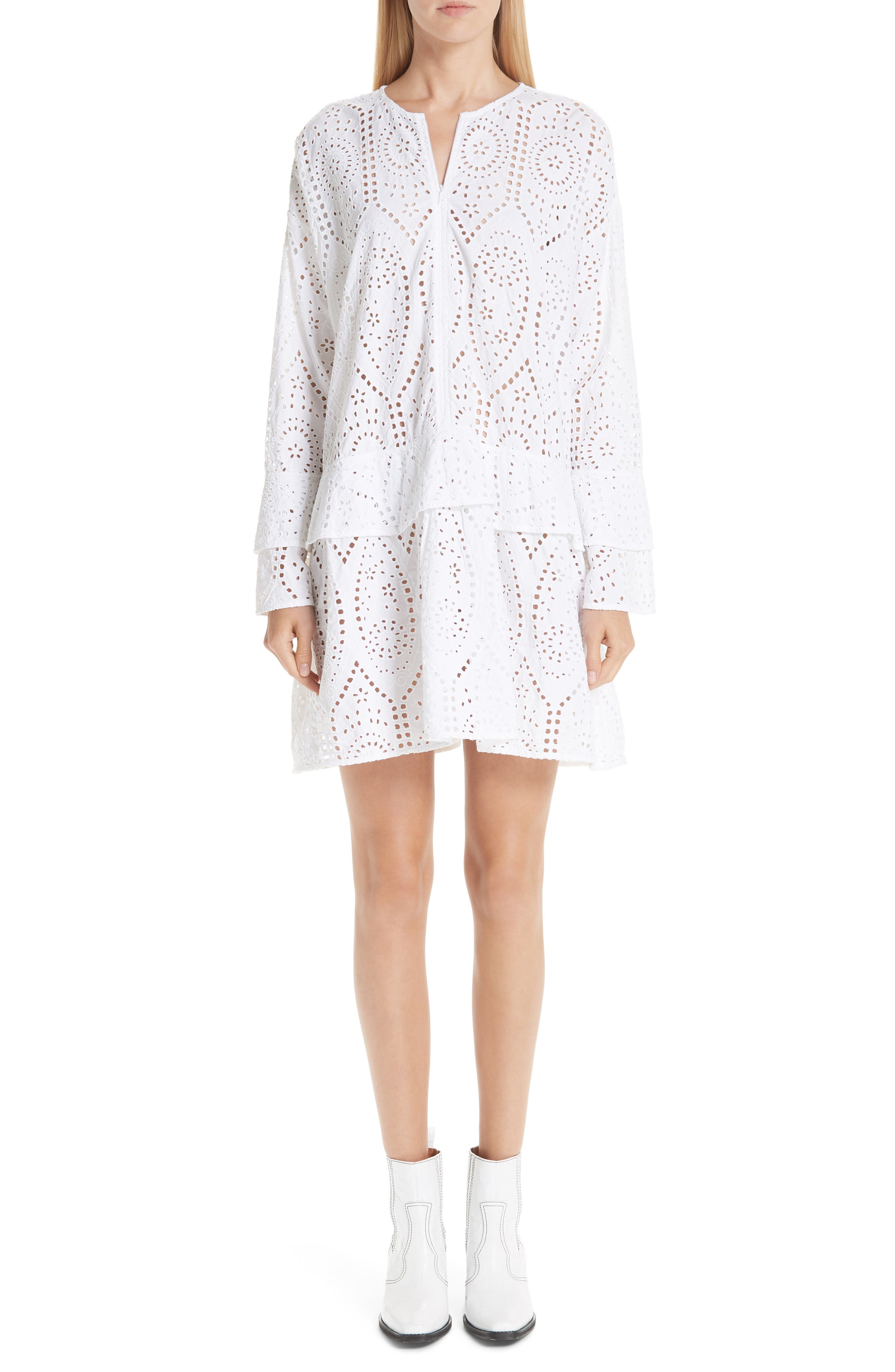 Ganni Broderie Anglaise Dress