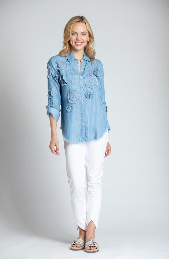 Apny Liberty Double Tulip Hem Ankle Skinny Jeans In White