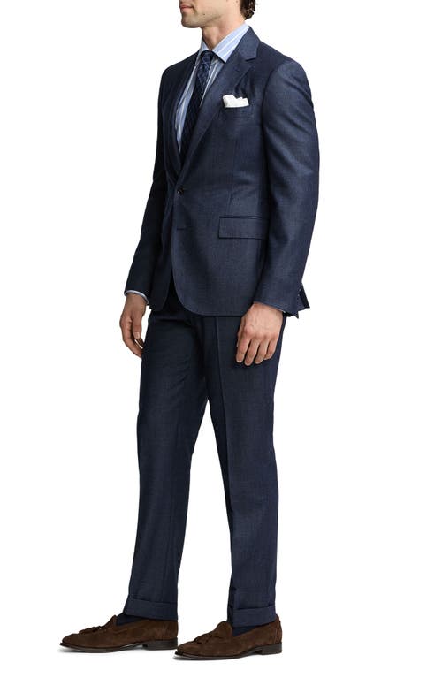 Shop Ralph Lauren Purple Label Kent Nail Head Wool Suit In Bright Navy