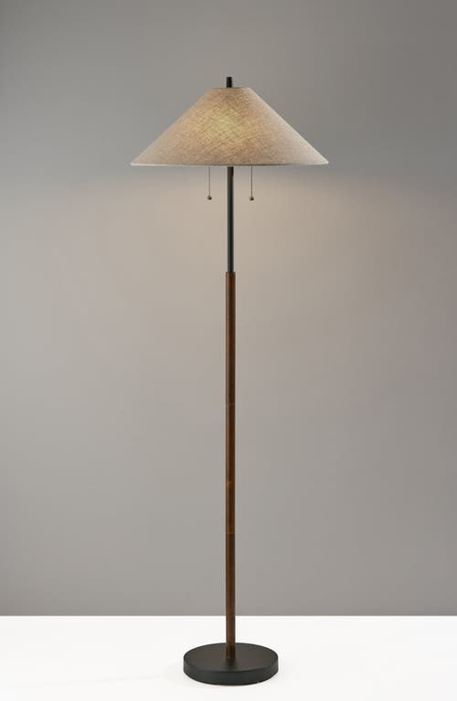 Shop Adesso Lighting Palmer Floor Lamp In Black/walnut Wood