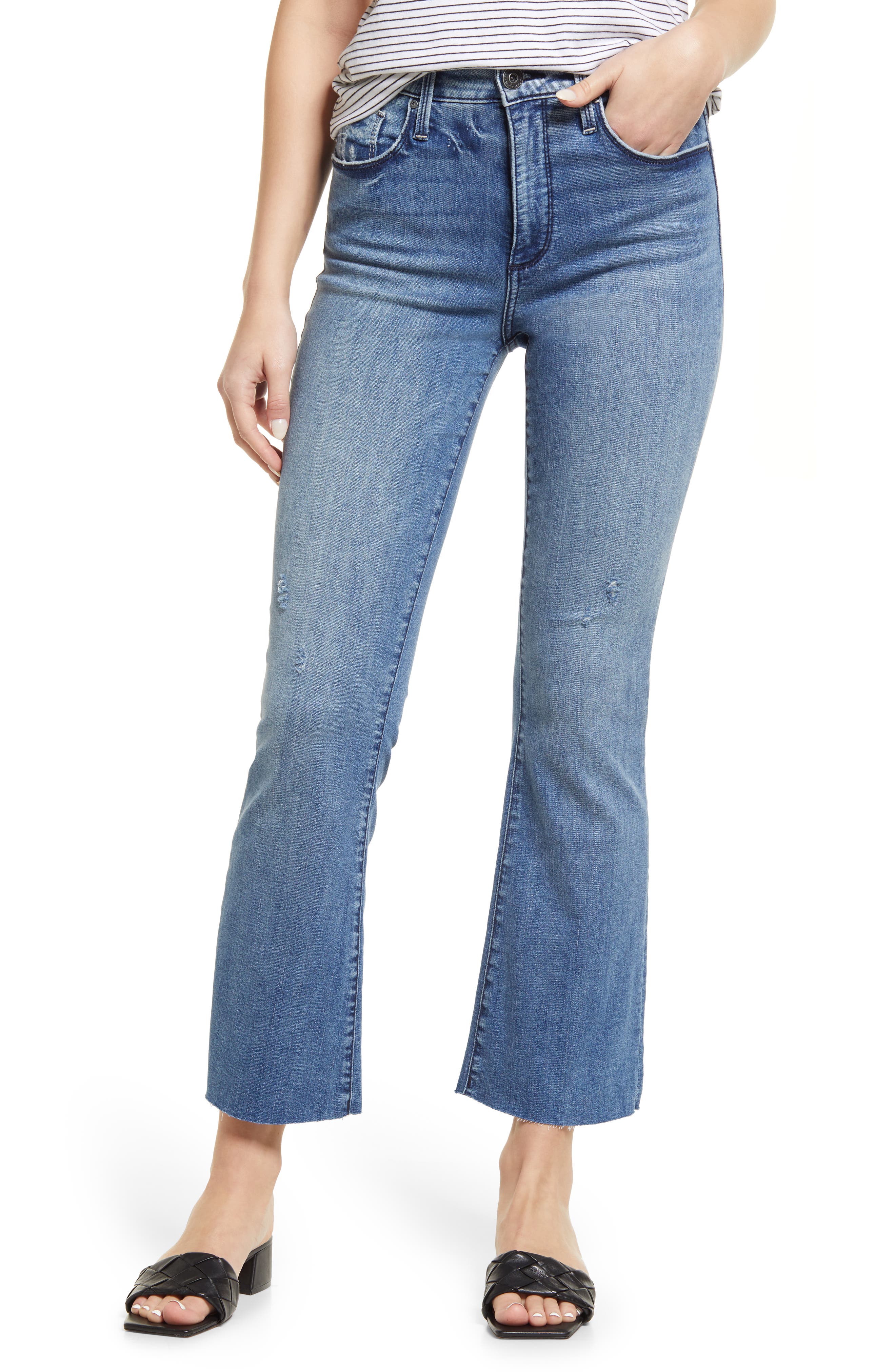 Raw Hem Ankle Flare Leg Jeans | Nordstrom