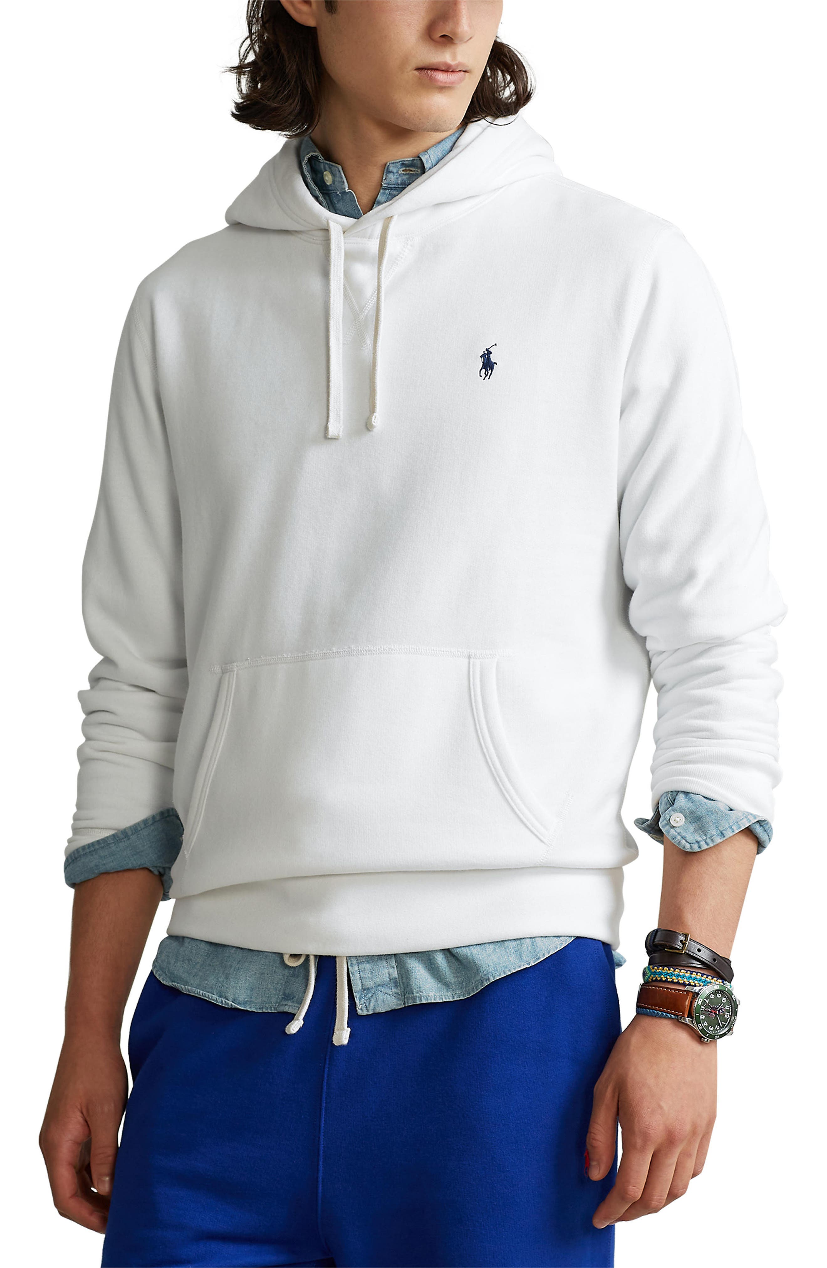 men's fleece hooded polo shirts