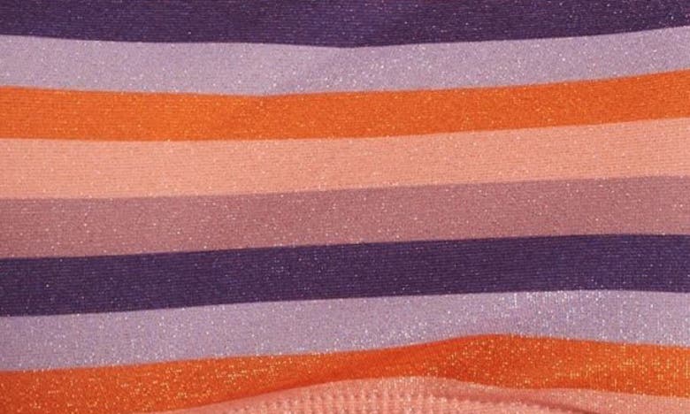 Cache Coeur Rainbow Metallic Stripe Two-piece Maternity Swimsuit In Orange