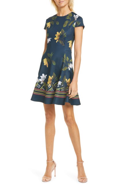 NWT $245: Ted Baker London Gallah Savanna Skater Floral Print
