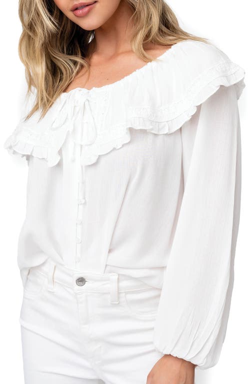 Gibsonlook Off The Shoulder Ruffle Blouse In White