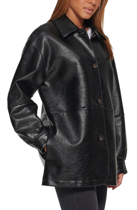 Shop Levi's Oversize Faux Leather Relaxed Jacket In Black