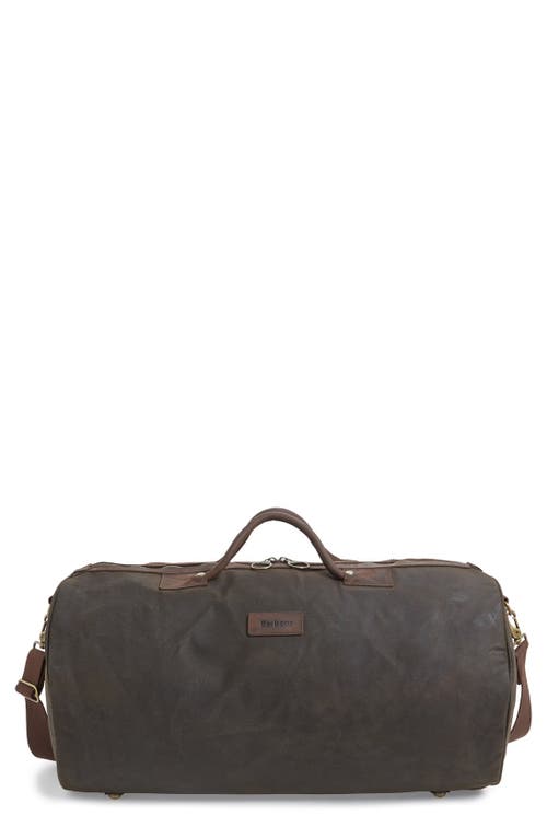 Waxed Canvas Duffle Bag in Olive