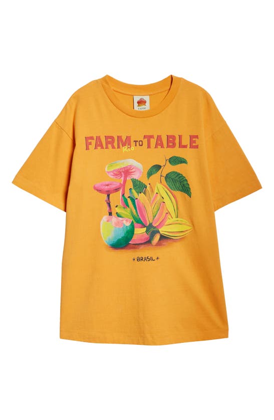 Shop Farm Rio Farm To Table Oversize Cotton Graphic T-shirt In Orange