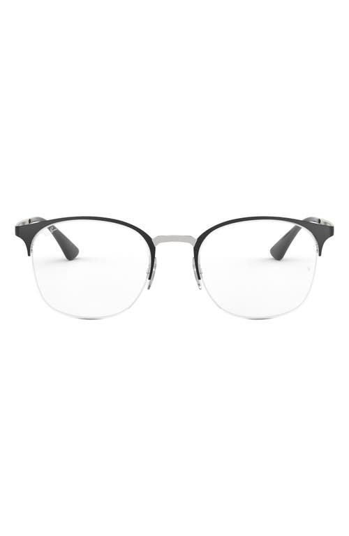 Ray-Ban Unisex Clubmaster 51mm Optical Glasses in Silver at Nordstrom
