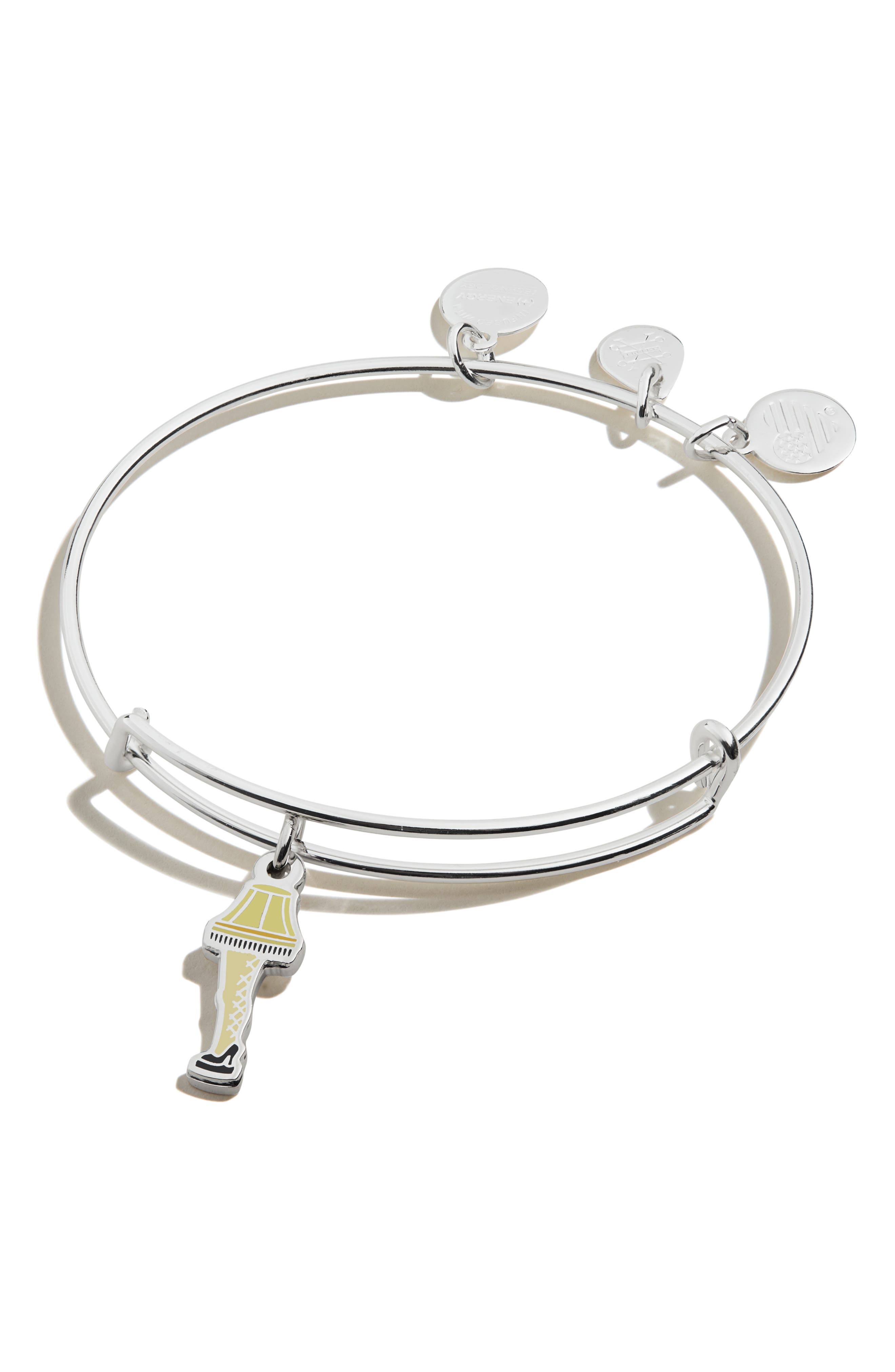 Silvertone Small Boxing Glove Angel Expandable Bangle Bracelet